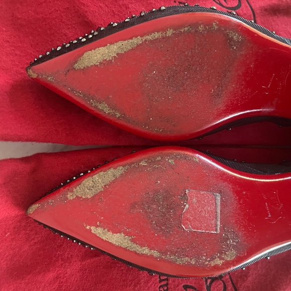 Christian Louboutin Studded Follies Strass Ballet Flats - Picture 7 of 8